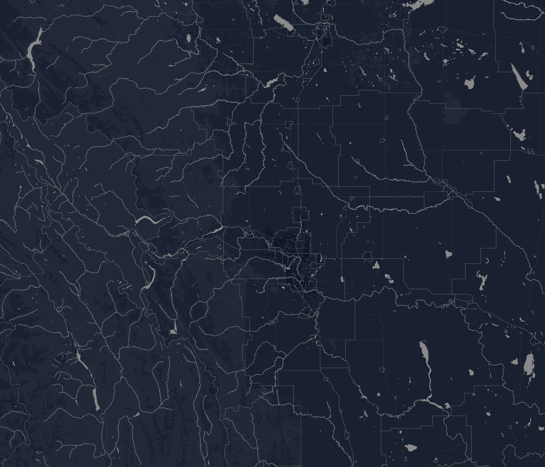Map of the Calgary region showing Falcon Mobile Tire Change's 100 km service radius